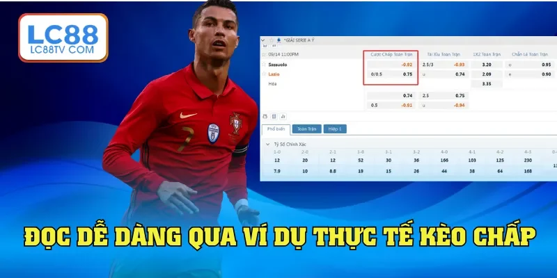 Đọc dễ dàng qua ví dụ thực tế kèo chấp